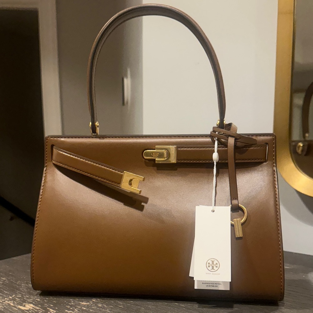 Tory Burch Lee Radziwill Satchel in Cognac